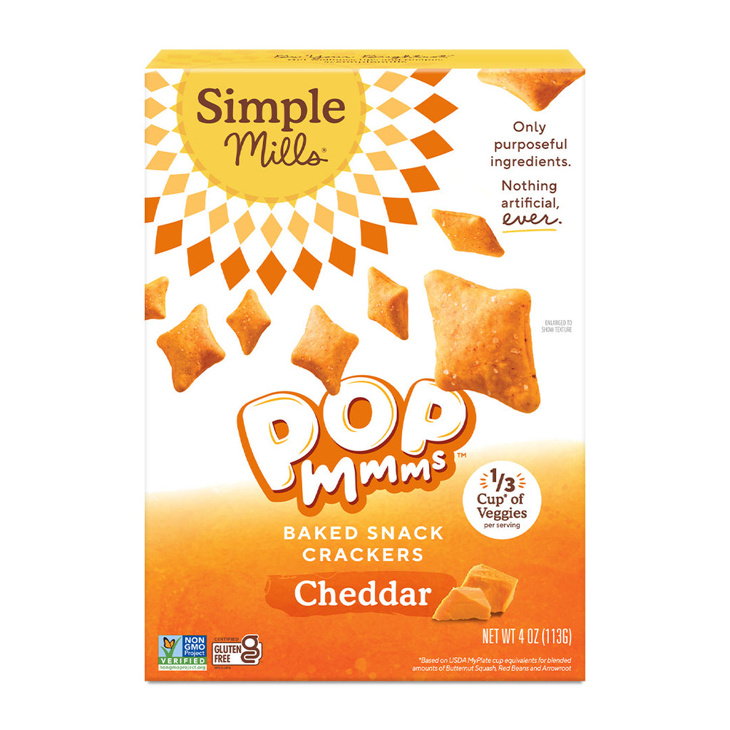 Simple Mills - Cheddar Pop Mmms Baked Snack Crackers