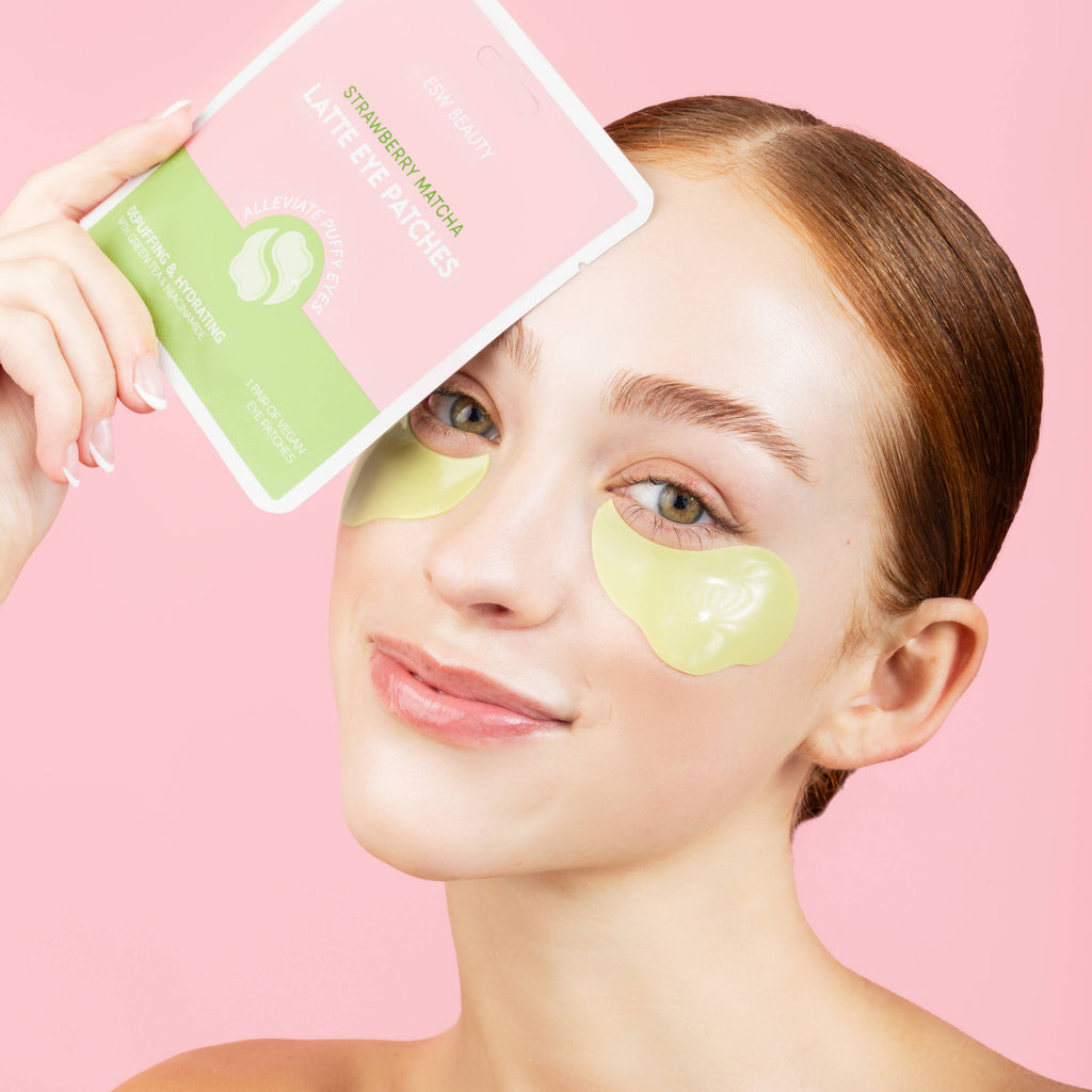 ESW Beauty - Eye Patches: Depuffing & Hydrating | Strawberry Matcha Latte