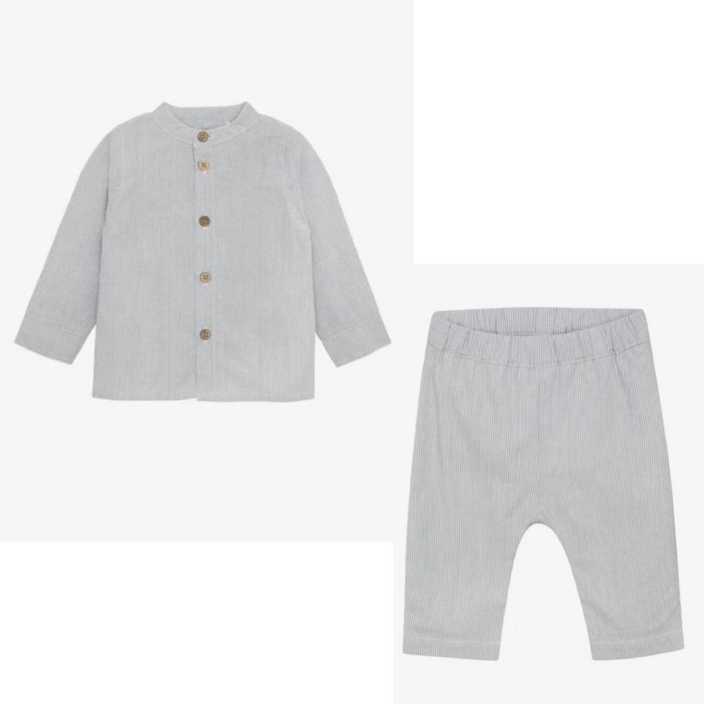 Woven Stripe Shirt + Pants Set