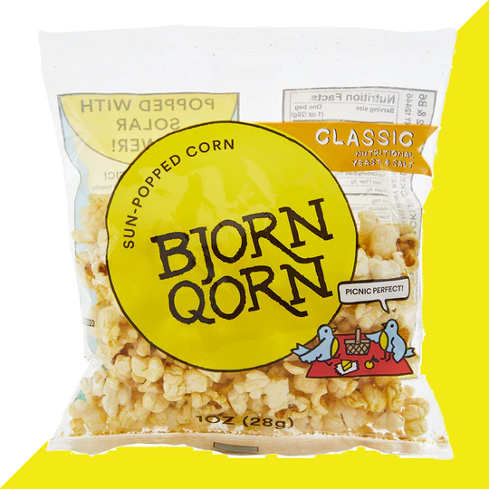 Bjorn Qorn - Solar Popcorn SNACK SIZE bags