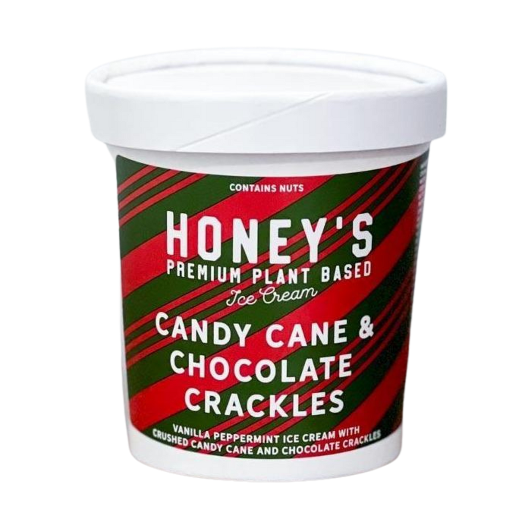 Honey's - Plant-Based Ice Cream: Candy Cane & Chocolate Crackle